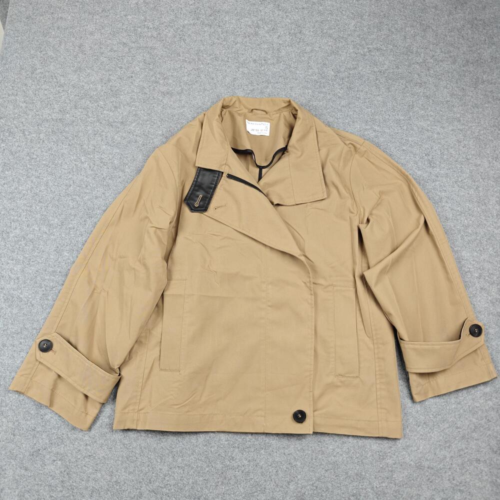 The Primark Edit Jacket Womens Small Beige Trench Coat Lined Full Zip Pockets